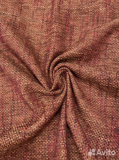 Ткань мебельная, рогожка, цвет терракот, 350г/м