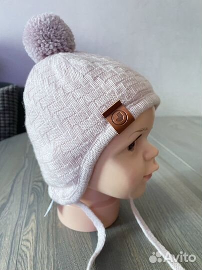 Шапочка для новорожденной девочки новая