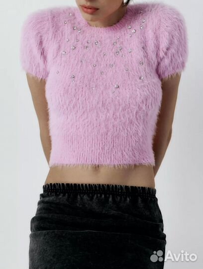 Пушистый топ zara