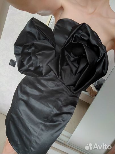 Платье мини атласное m 44