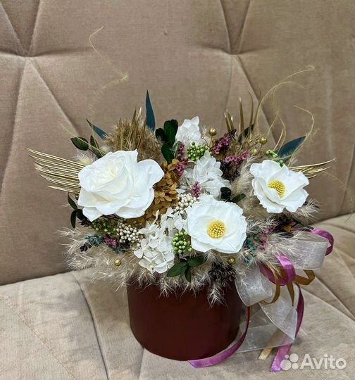 Букет из сухоцветов / цветы в коробке