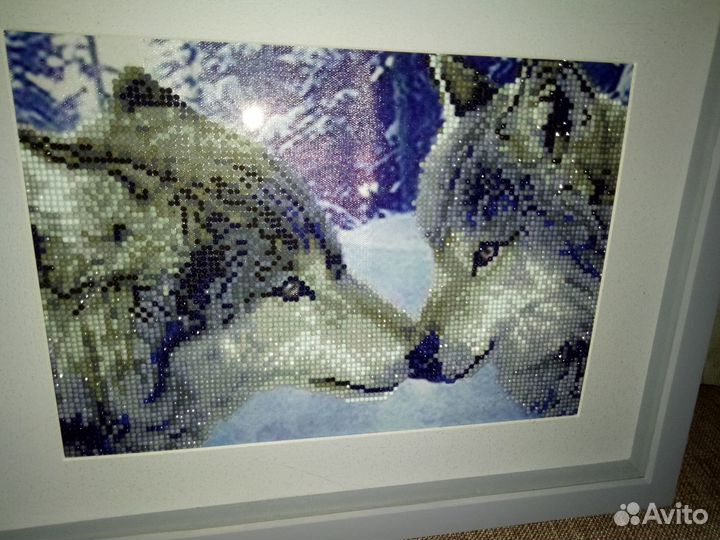 Картина волки алмазная вышивка 25х35
