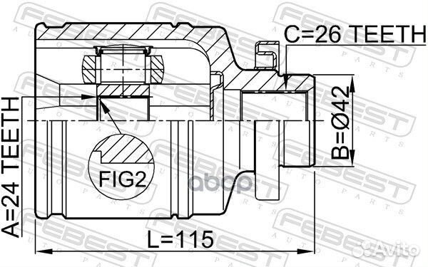 Шрус внутренний правый 24X42X26 2211NS20RH Febest
