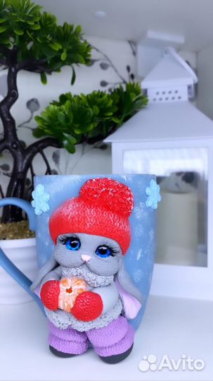 Кружки, ложки с декором из полимерной глины