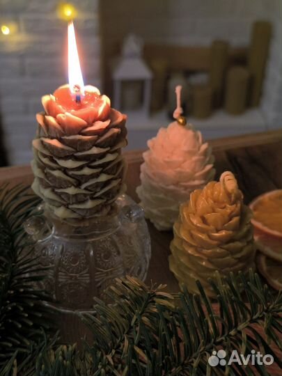 Шишка кедровая, свечи