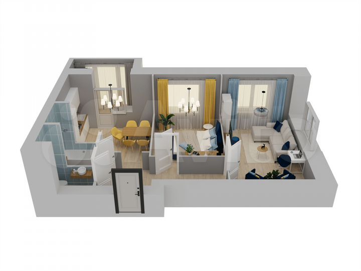 2-к. квартира, 55,4 м², 7/10 эт.