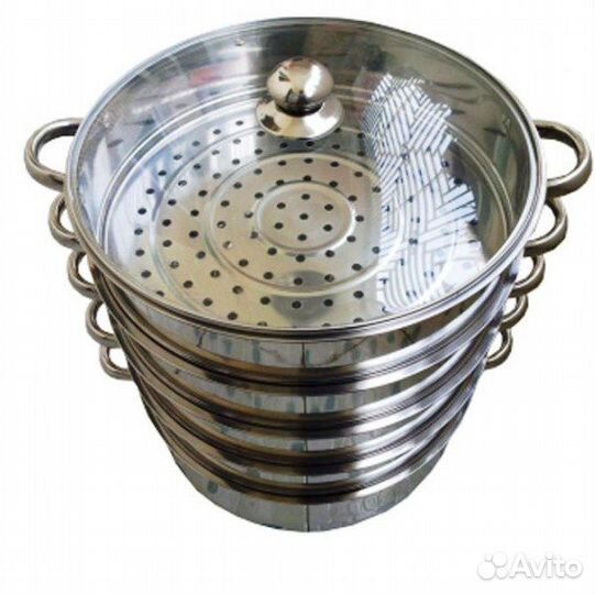 Посуда кастрюля мантоварка пароварка из нержавейки