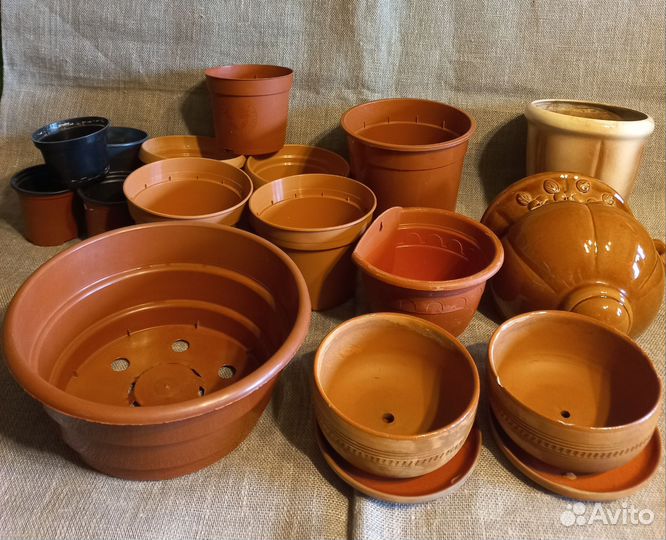 Горшки цветочные С поддонами