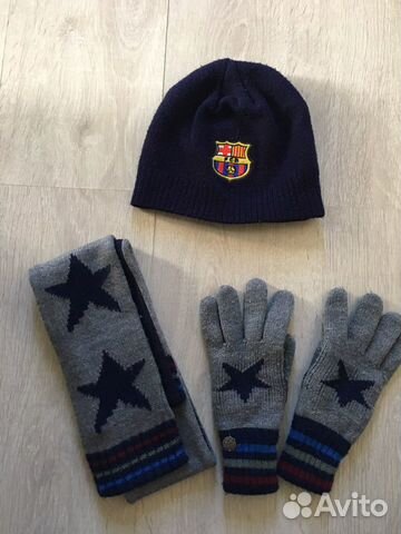 Комплект Шапка Barcelona, шарф и перчатки Gap