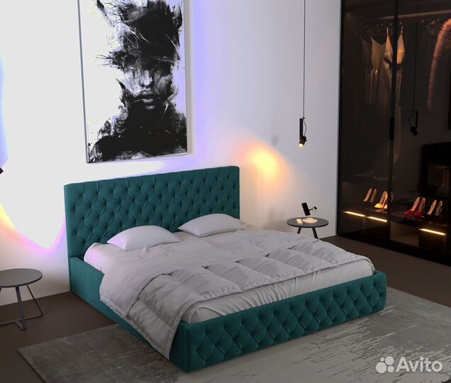 Кровать с ящиком для белья с подъемным механизмом