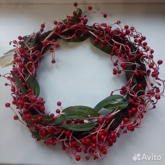 Новогодний венок на дверь, Zara Home, 40см диаметр