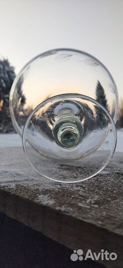 Ваза на ножке колосок стекло