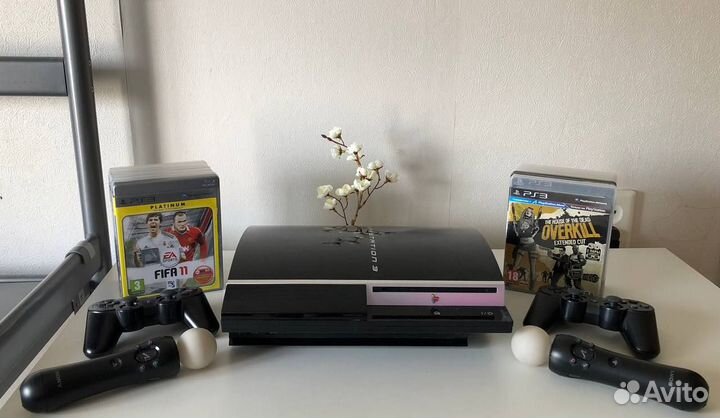 Sony PS3 FAT 40 Gb / Игры / Камера / 2 PS Move