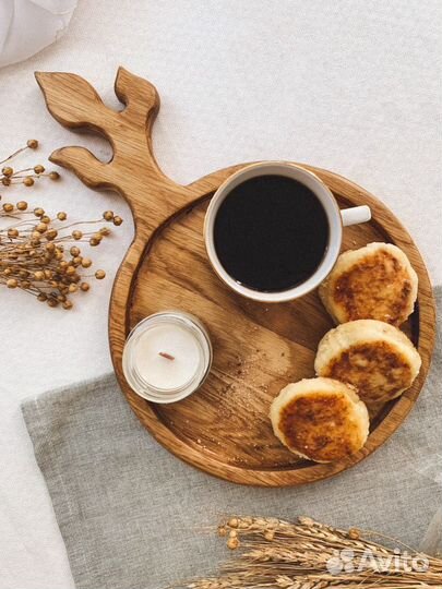 Деревянный поднос -тарелка