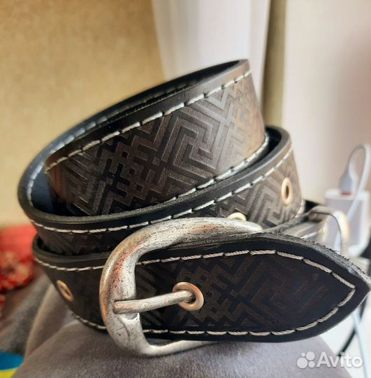 Ремень из натуральной кожи ручной работы