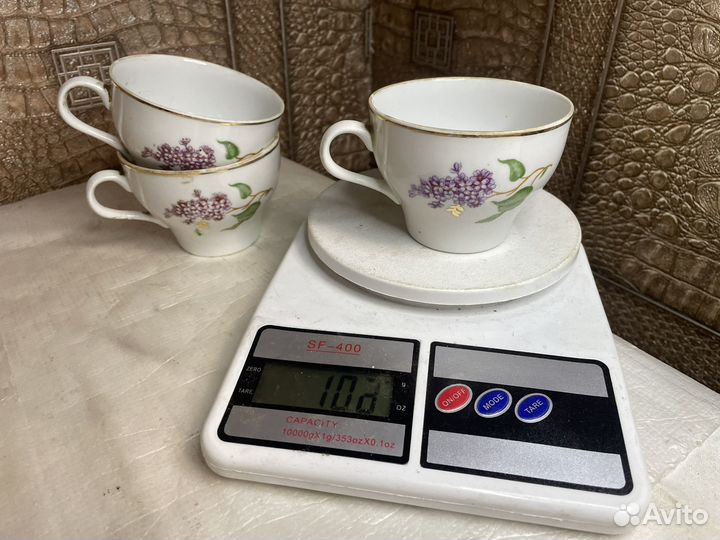 Фарфоровые чашки СССР с позолотой