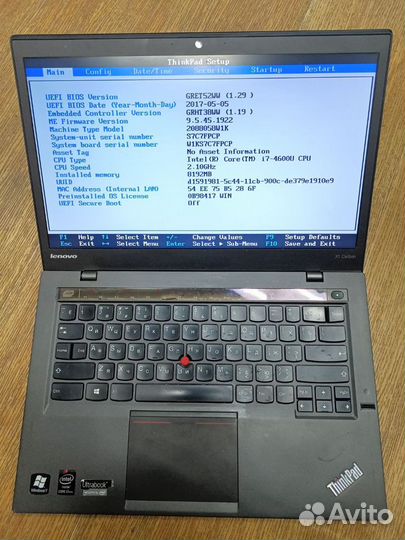 Ноутбук Lenovo ThinkPad x240 T540p T460 T470 T470s