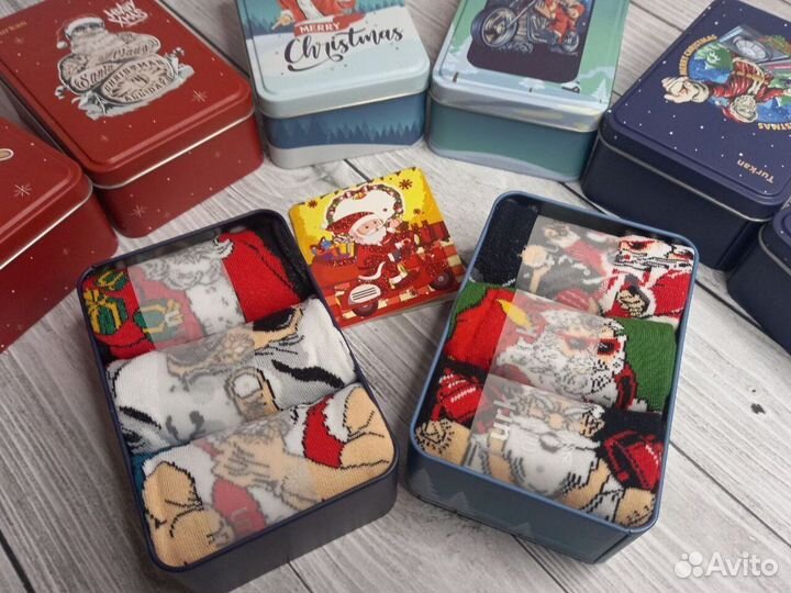 Набор шерстяных новогодних носков 3 пары