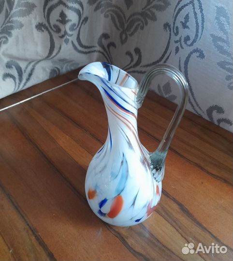 Кувшин из гутного стекла СССР