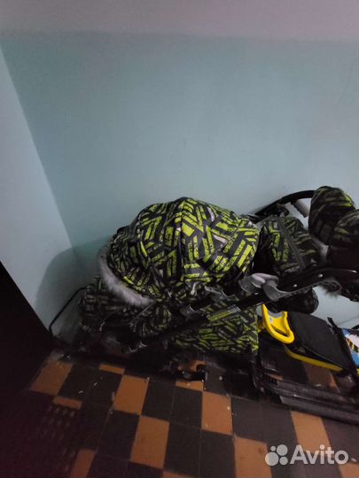 Санки коляска ника 7-8 лимонный спорт