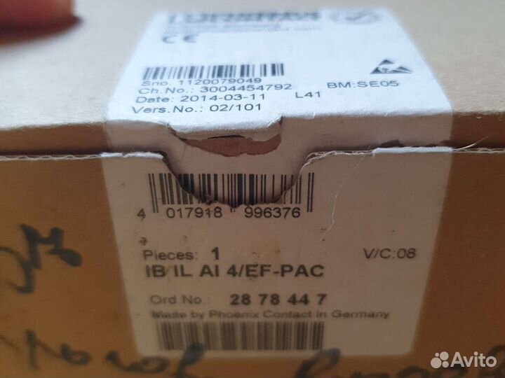 Аналоговый модуль IB IL AI 4/EF-PAC