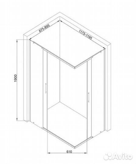 Душевое ограждение Mirsant Neo 120*90 без поддона