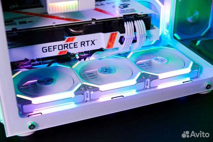 Игровой пк: RTX 3060Ti / Core i7 / Белый Аквариум