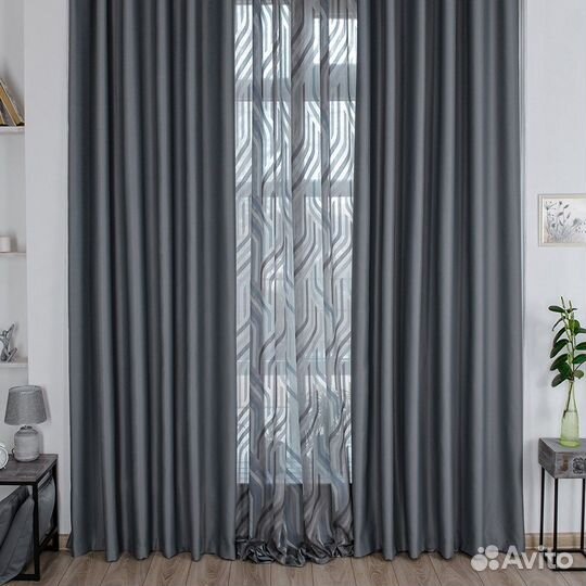 Шторы блэкаут Амадео Серый
