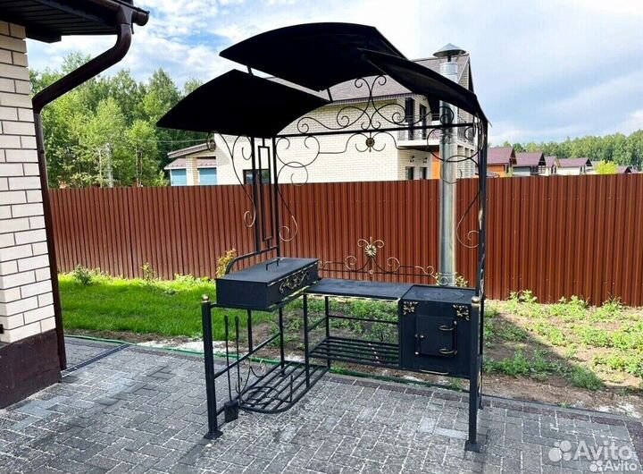 Мангал с печкой под казан