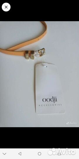 Новый Ремень 87 см * 1 см рыжий (коричневый)