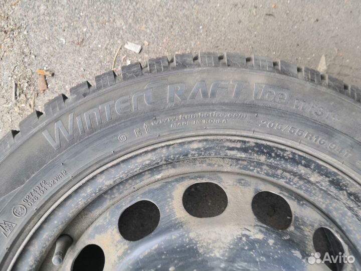 Колеса в сборе (зима) kumho R16 VAG+ диски+колпаки