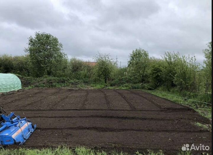 Вспашка земли, фрезеровка,уплотнение почвы, газон