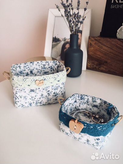 Шкатулки тканевые ручной работы для мелочей