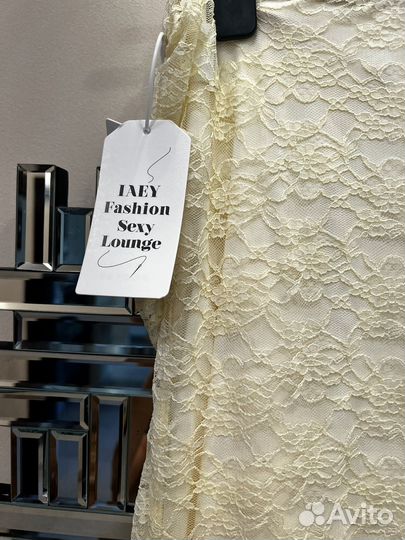 Юбка кружевная с подкладом, молочная.42р