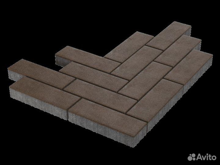 Тротуарная плитка Паркет «Коричневый» 80 мм