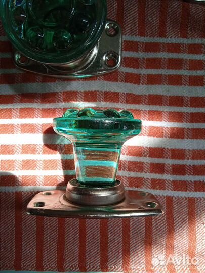Дверные ручки СССР зелёное стекло