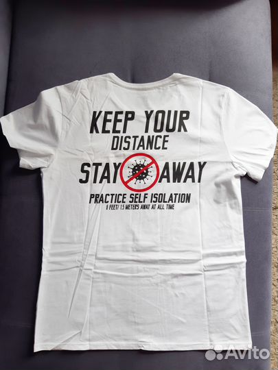 Футболка с принтом stay away, размер XXL, унисекс