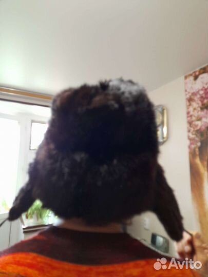 Шапка ушанка из кролика,натуральная