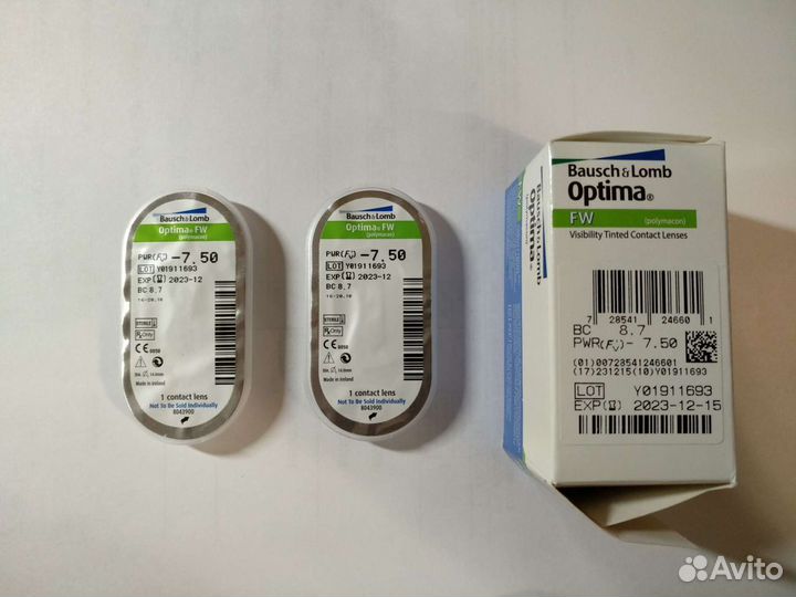 Линзы контактные Optima fw -7,50 bc 8,7