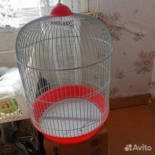 Клетка для крупного попугая и две для мелких птиц