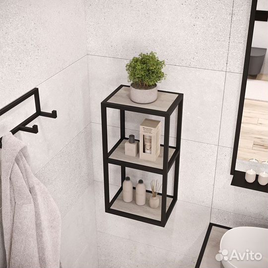 Лофт полка навесная, черный муар