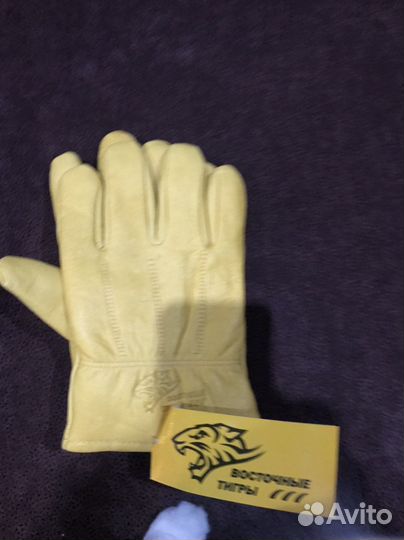 Теплые мужские перчатки кожанные