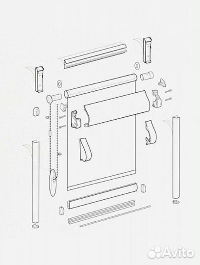 Рулонные жалюзи Уни-2 Блюз белый