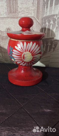 Сахарница и солонка деревянные росписные