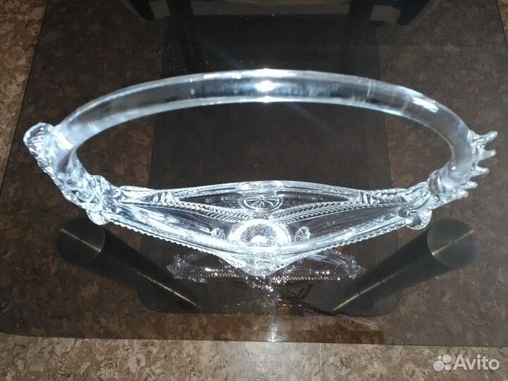 Хрустальная Ваза - Корзинка СССР Винтаж