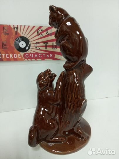 Статуэтка Кот и Пес керамика СССР (сколы )