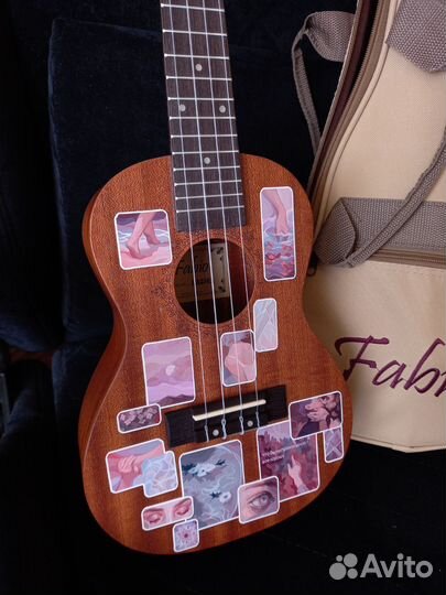 Укулеле концерт Fabio и тюнер (без наклеек)