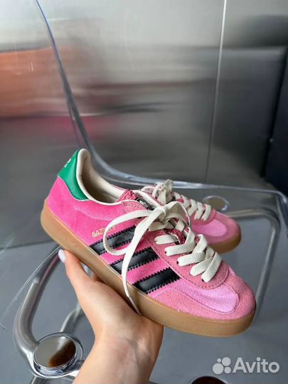 Кроссовки Adidas gazelle Gucci indoor pink