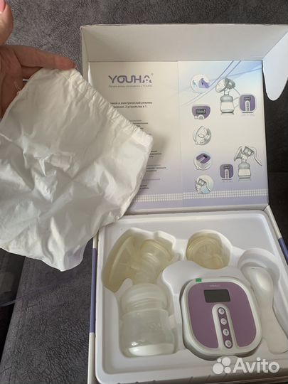 Электрический молокоотсос (ручной в комплекте)