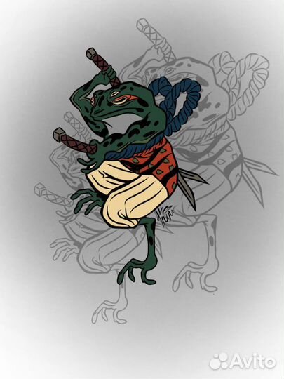 Тату аниме -цветные тату